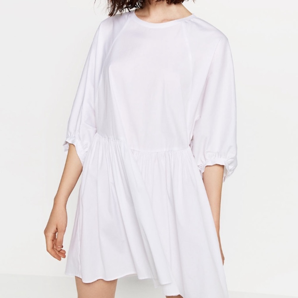 Zara Short Poplin Babydoll Dress